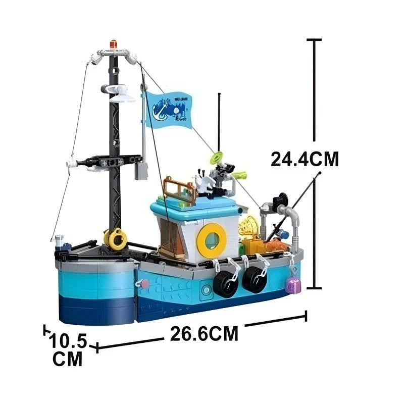 Fishing Boat Building Set – JIE STAR Dream Town (657 Pieces)