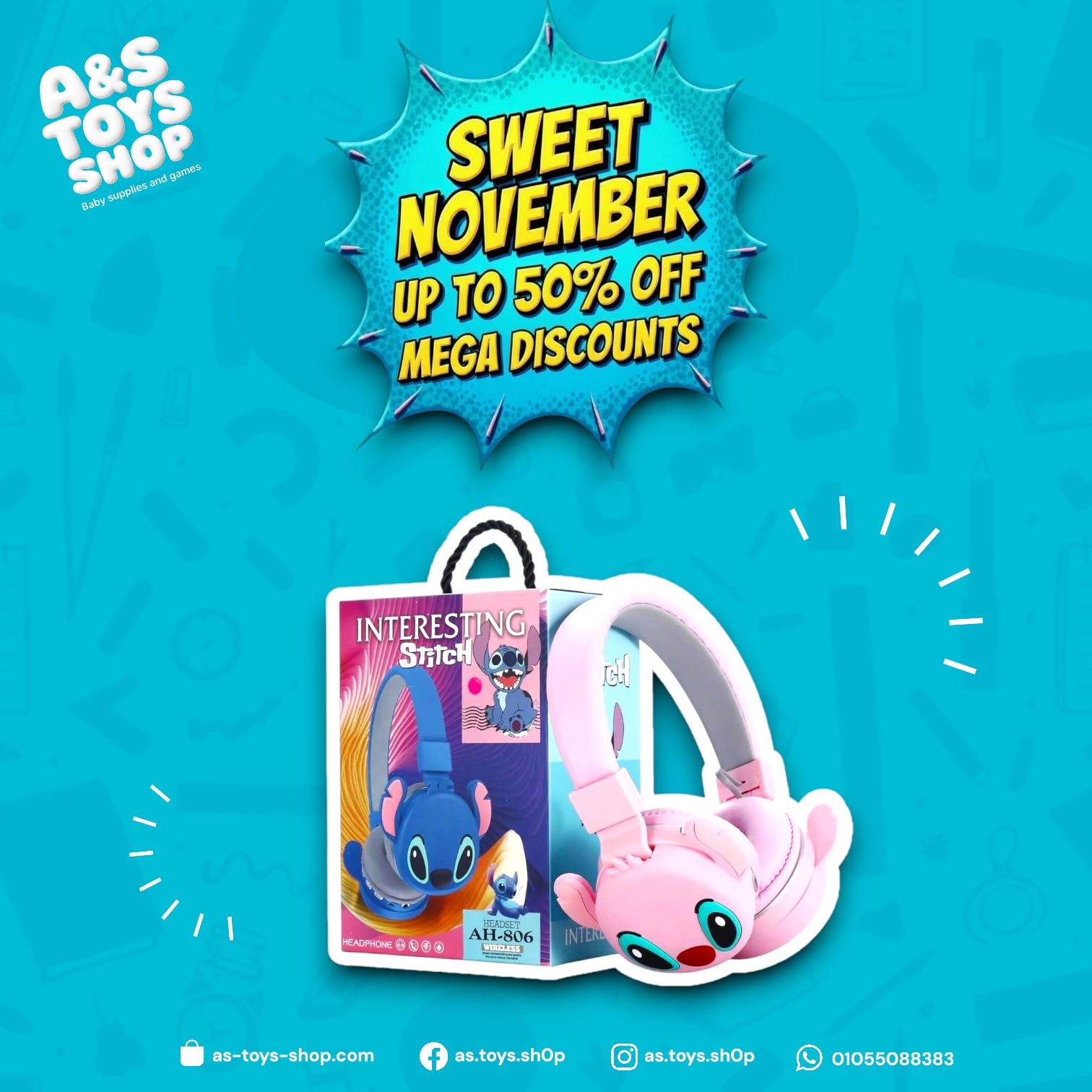 Stitch Wireless Headphones — Bluetooth & Foldable