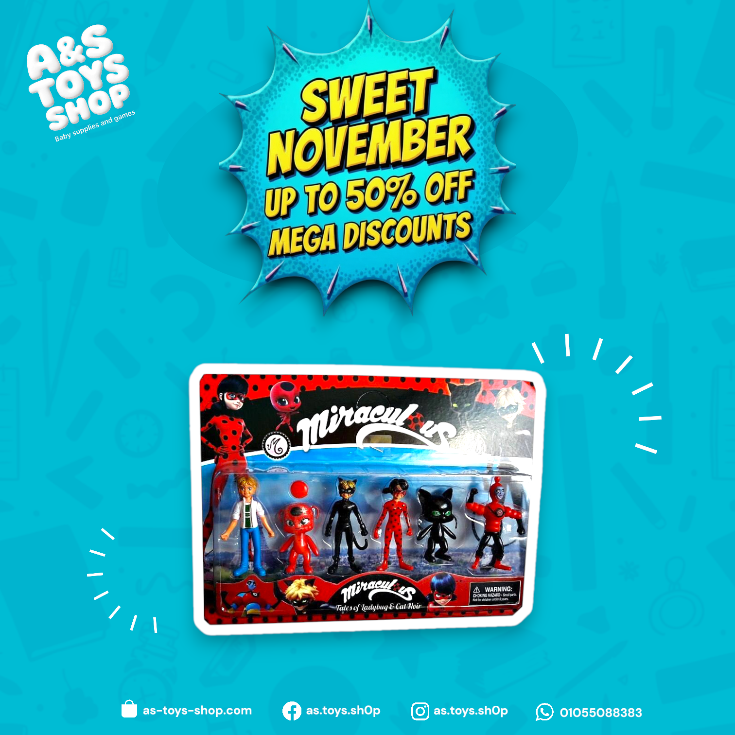 مجموعة شخصيات الدعسوقة المعجزة الصغيرة - مجموعة من 6 قطع