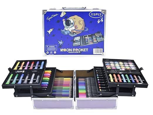 Premium 3-Layer Jumbo Metal Art Case for Kids & Adults