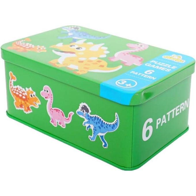 Duoqu Educational Puzzle Set in Metal Storage Box – 6 Puzzles