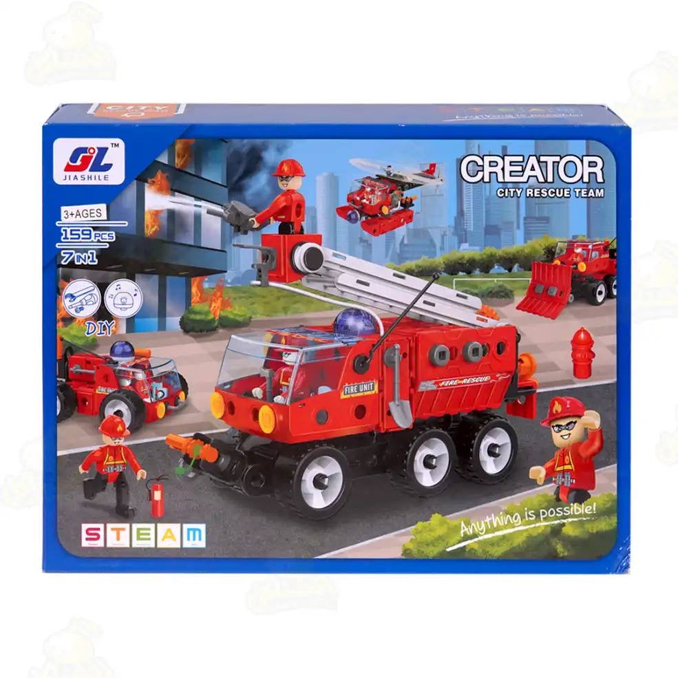 Creator Firefighter Tractor 7-in-1 – 159 Pieces