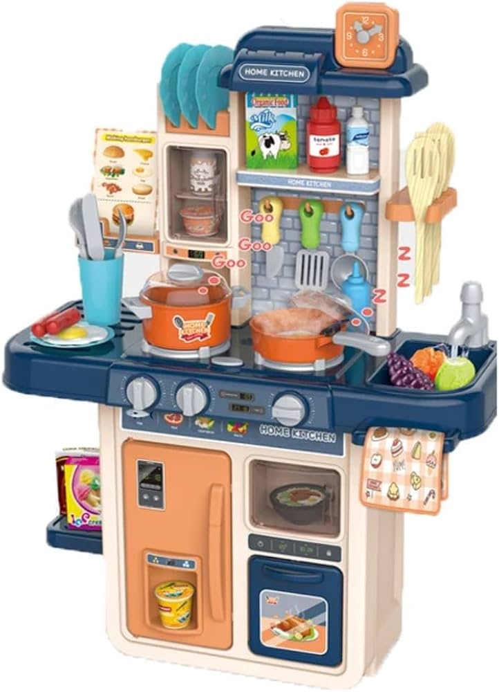 Kids Kitchen Playset – 42 Pieces Realistic Cooking Toy Set (63 cm)