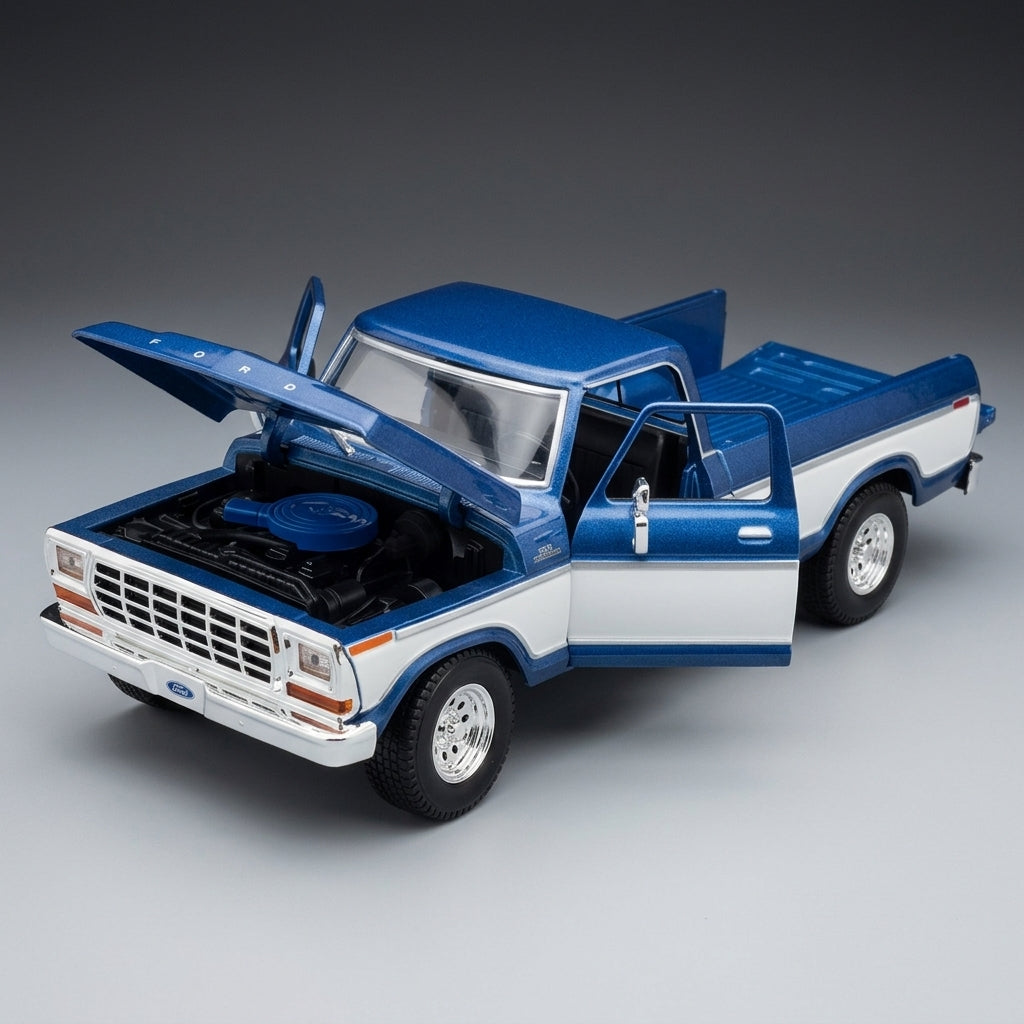 Maisto Ford F-150 Pick-Up 1979 1:18 Die-Cast Model – Special Edition Blue & White