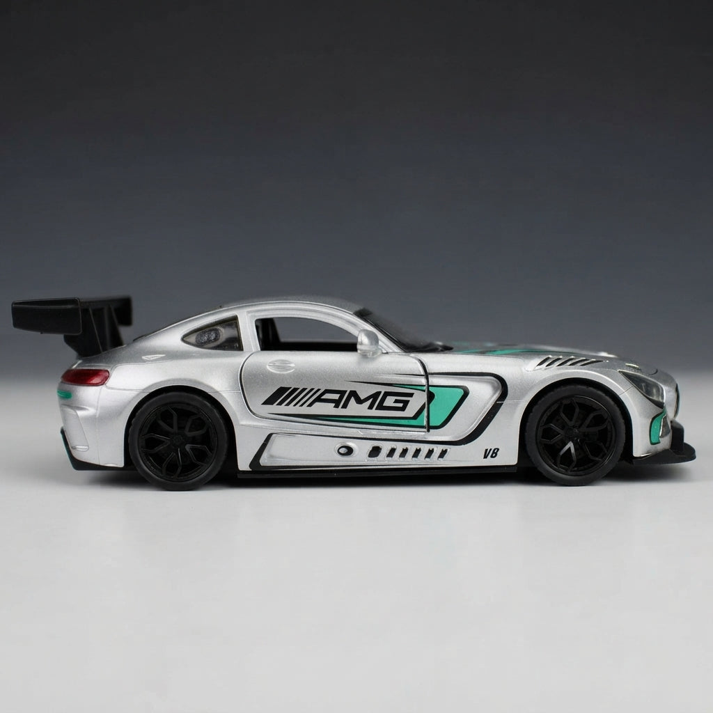 سيارة سباق AMG GT3 المصبوبة من المعدن - بمقياس 1:24 مع أضواء وأصوات