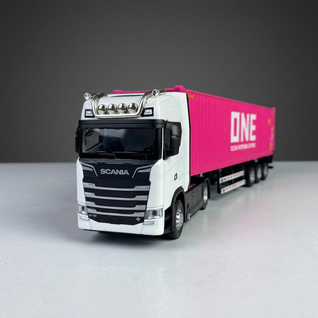 Scania Container Truck – Die-Cast Metal Trailer & Container with Light & Sound