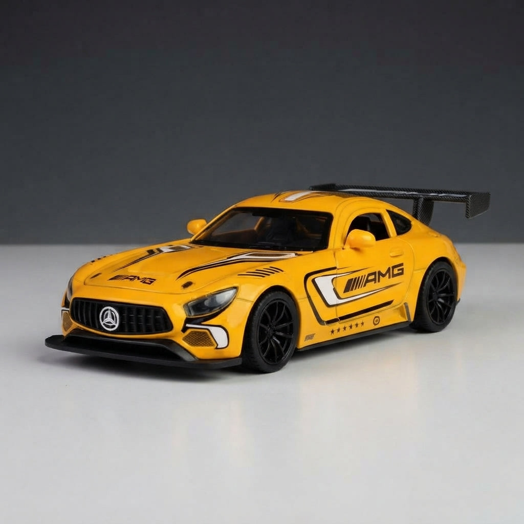 سيارة سباق AMG GT3 المصبوبة من المعدن - بمقياس 1:24 مع أضواء وأصوات