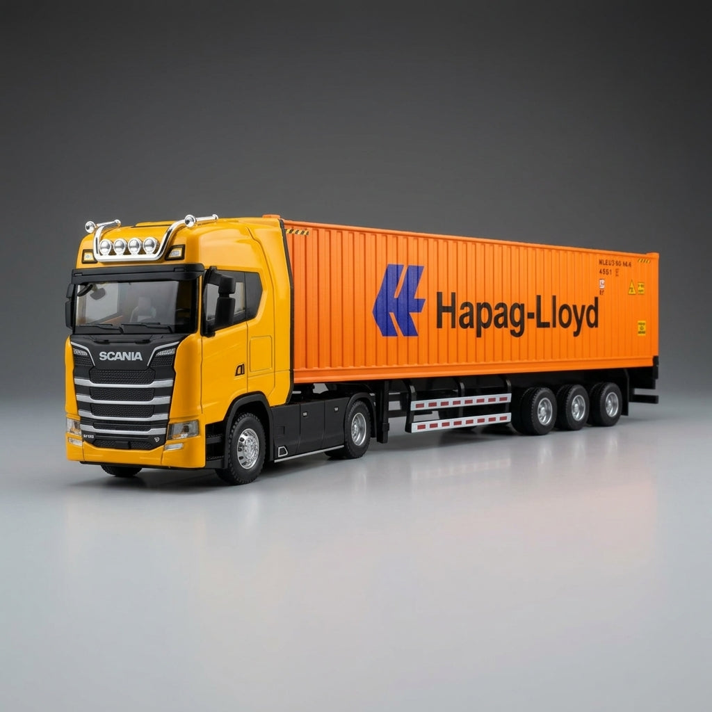 Scania Container Truck – Die-Cast Metal Trailer & Container with Light & Sound