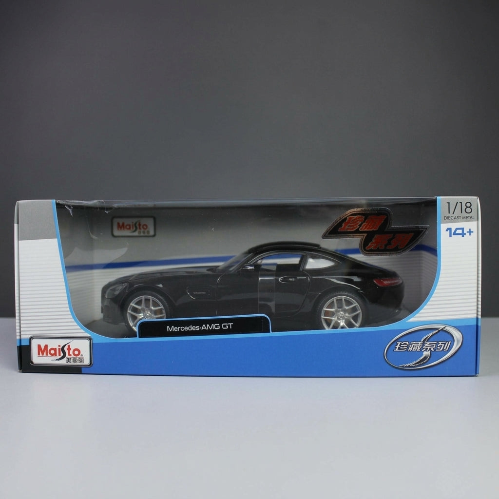 مايستو مرسيدس-AMG GT 1:18 سيارة موديل مصبوبة – الإصدار الأسود