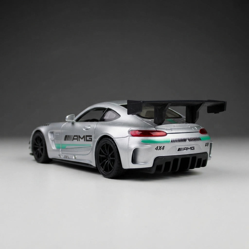 سيارة سباق AMG GT3 المصبوبة من المعدن - بمقياس 1:24 مع أضواء وأصوات