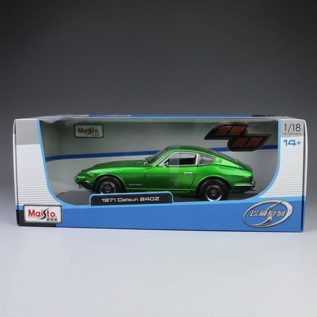 نموذج مايستو داتسون 240Z 1971 مصبوب بقالب 1:18 – إصدار أخضر معدني