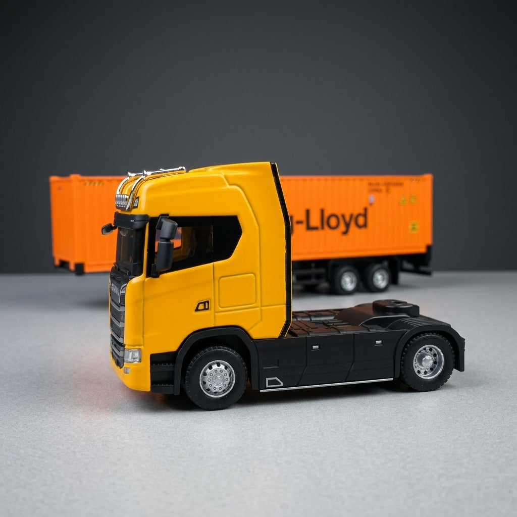 Scania Container Truck – Die-Cast Metal Trailer & Container with Light & Sound