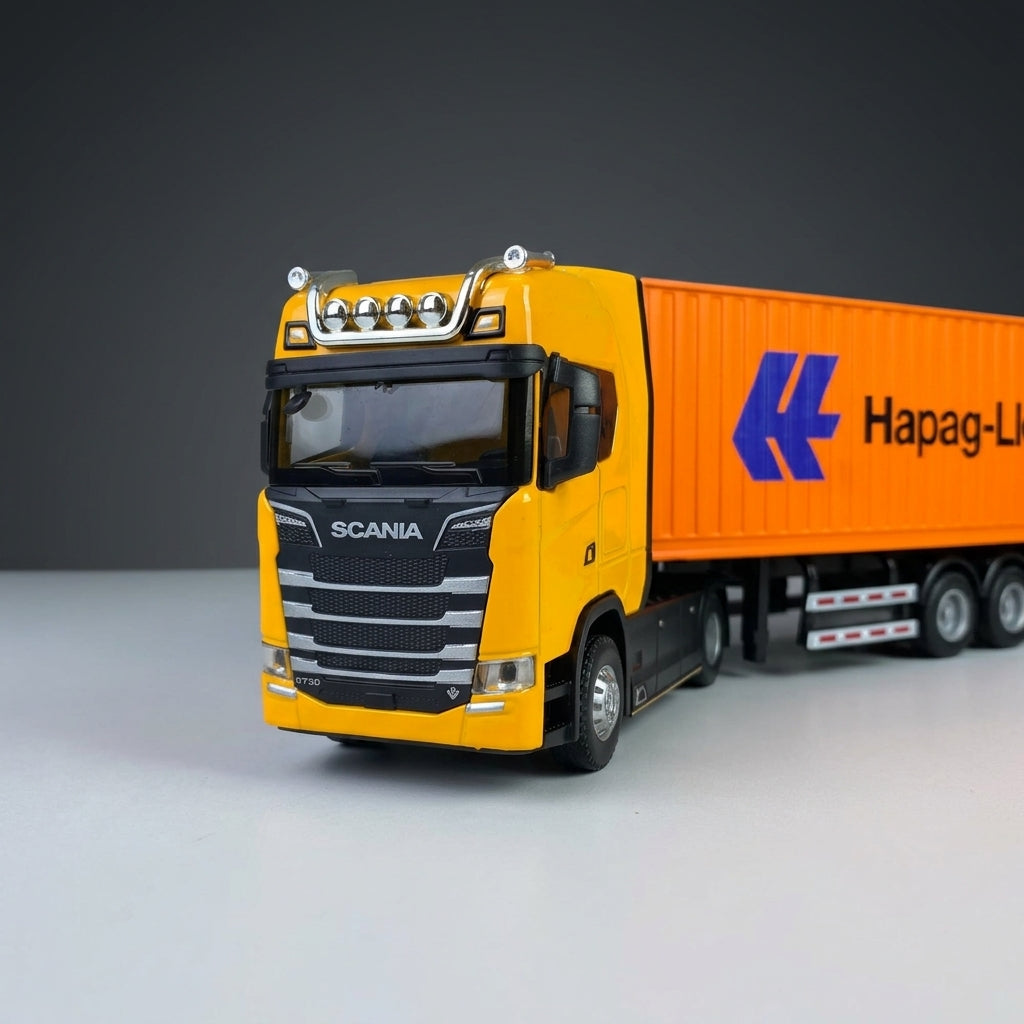 Scania Container Truck – Die-Cast Metal Trailer & Container with Light & Sound