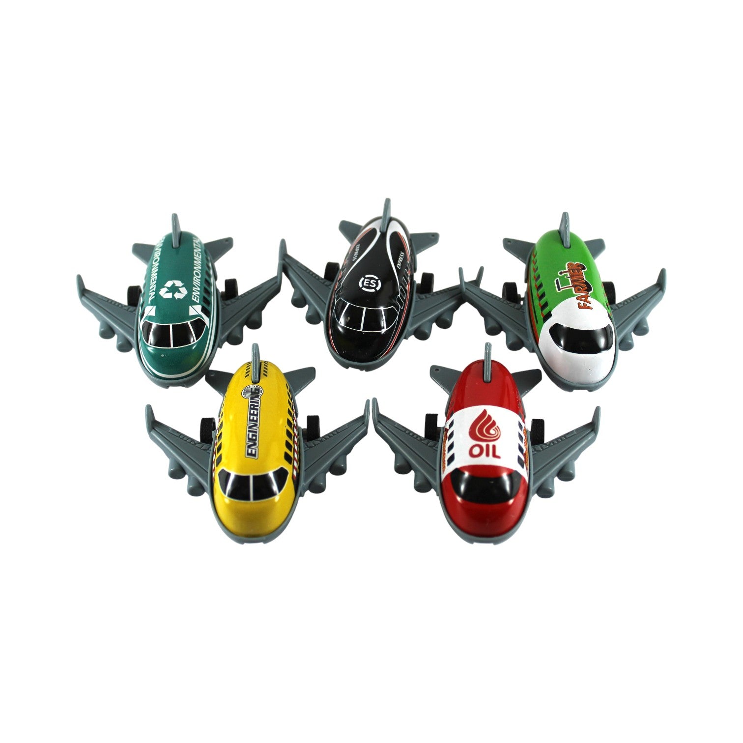 Pull-Back Toy Planes — 15-Piece Set with Storage Jar