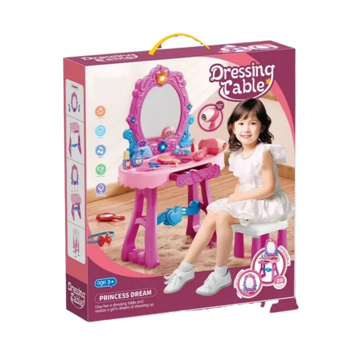 طاولة تسريحة للأطفال مع إضاءة وصوت – 29 قطعة