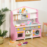 Large Wooden Kids Kitchen 2-in-1 – Full Kitchen Set with Washing Machine