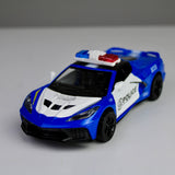 Police Sports Car Die-Cast 1:28 – Metal Model with Lights & Siren Sounds