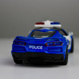 Police Sports Car Die-Cast 1:28 – Metal Model with Lights & Siren Sounds