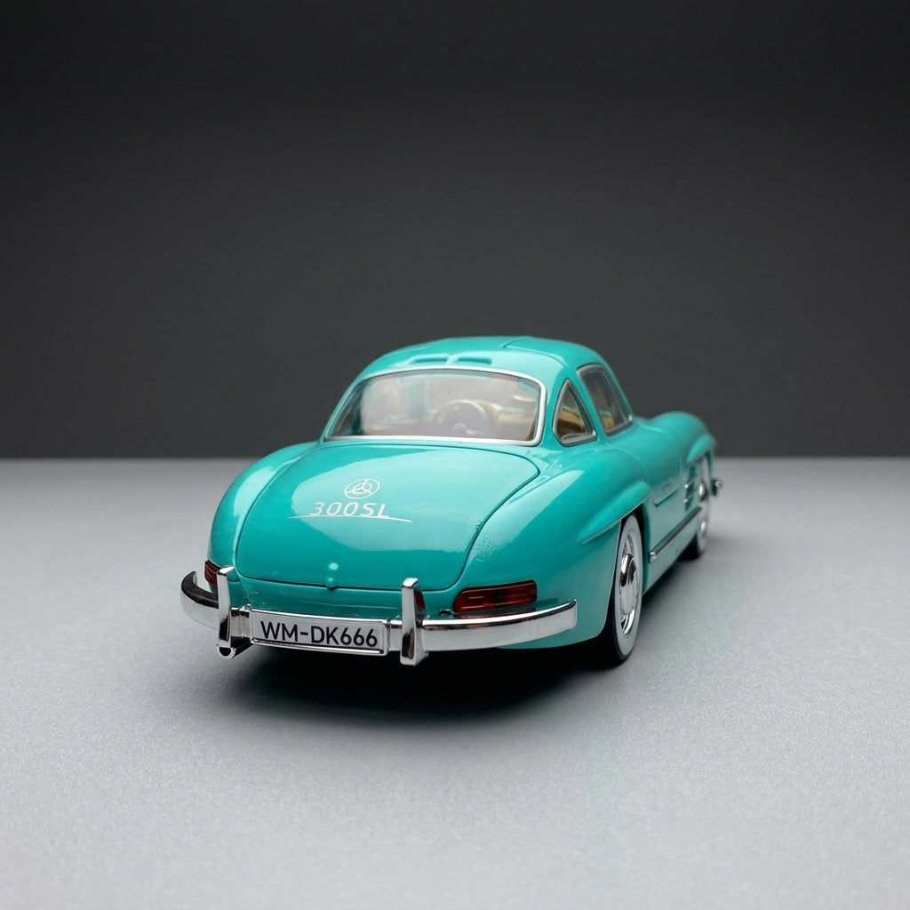 سيارة مجسمة مصبوبة من مرسيدس-بنز 300SL Gullwing بمقياس 1:22 مع إضاءة وصوت