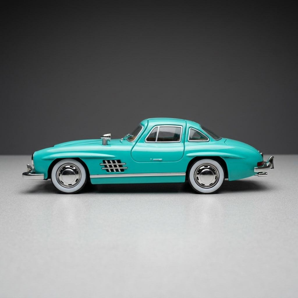 سيارة مجسمة مصبوبة من مرسيدس-بنز 300SL Gullwing بمقياس 1:22 مع إضاءة وصوت
