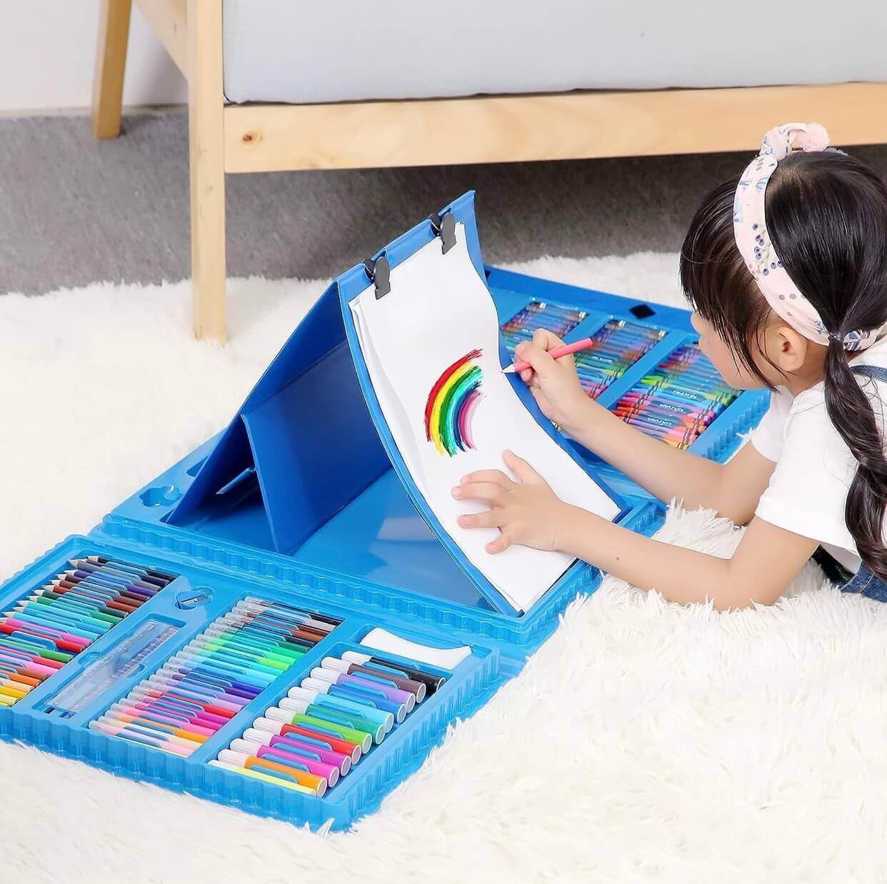 208-Piece Complete Art Set — Double-Sided Stand