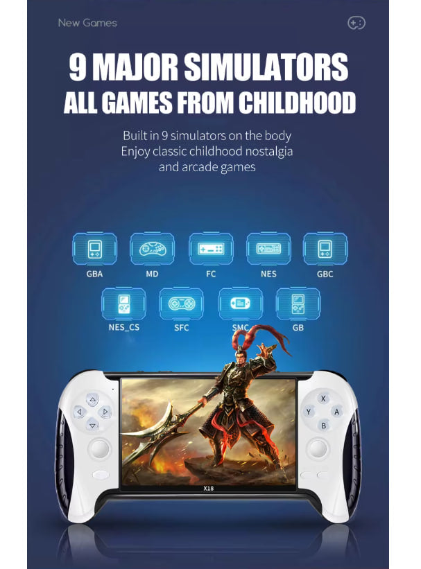 جهاز الألعاب المحمول GC X18 – شاشة 4.3 بوصة | أكثر من 10,000 لعبة كلاسيكية