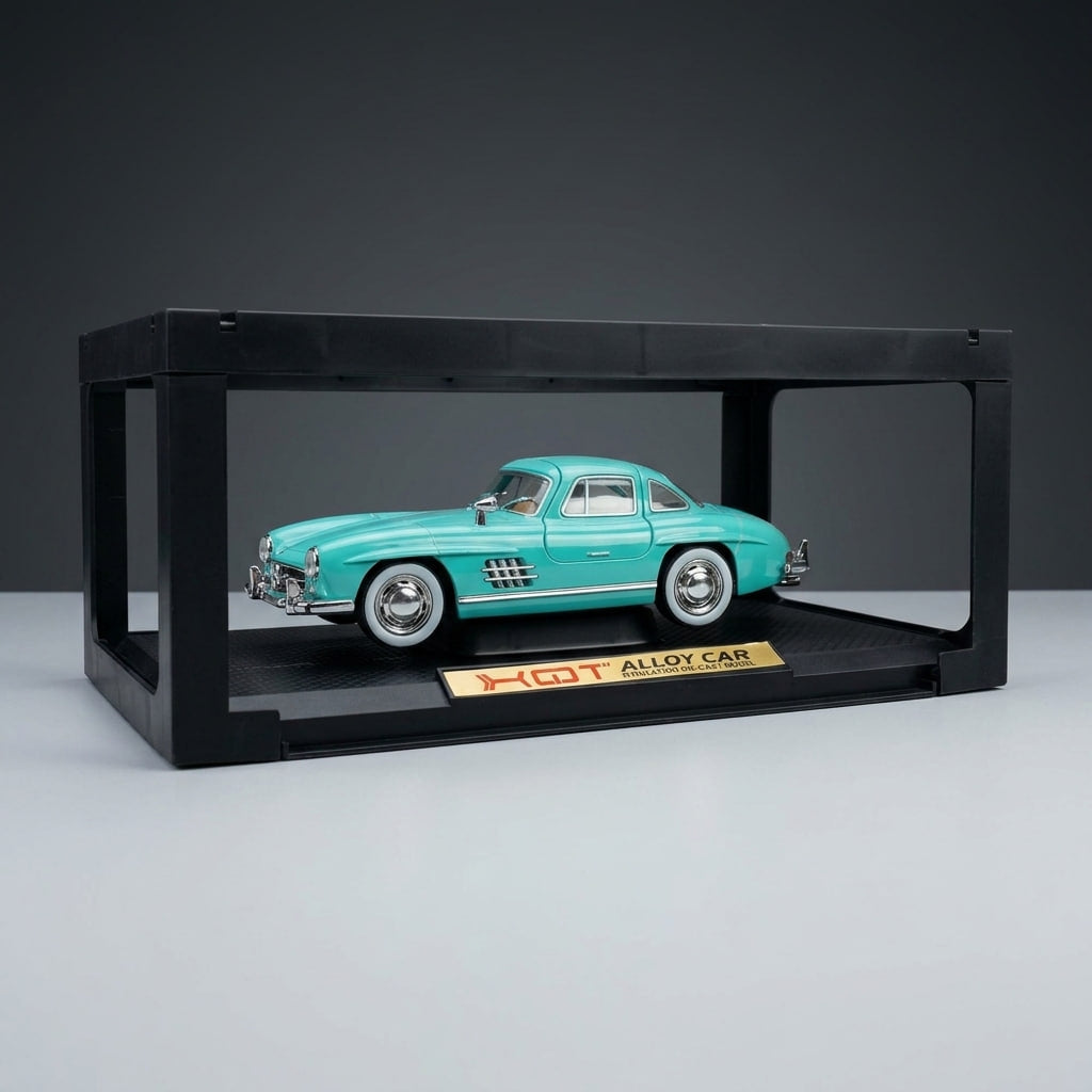 سيارة مجسمة مصبوبة من مرسيدس-بنز 300SL Gullwing بمقياس 1:22 مع إضاءة وصوت