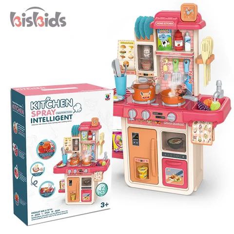 42-Piece Kids Steam Kitchen Set — Sound, Lights & Water