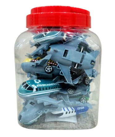 Pull-Back Toy Planes — 15-Piece Set with Storage Jar