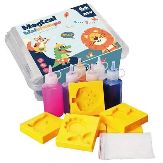 Large Magic Water Gel Set — 6 Colors with 8 Molds