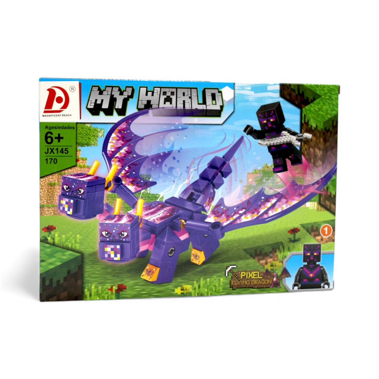 My World Pixel Flying Dragon Building Set (JX145) – 170 Pieces