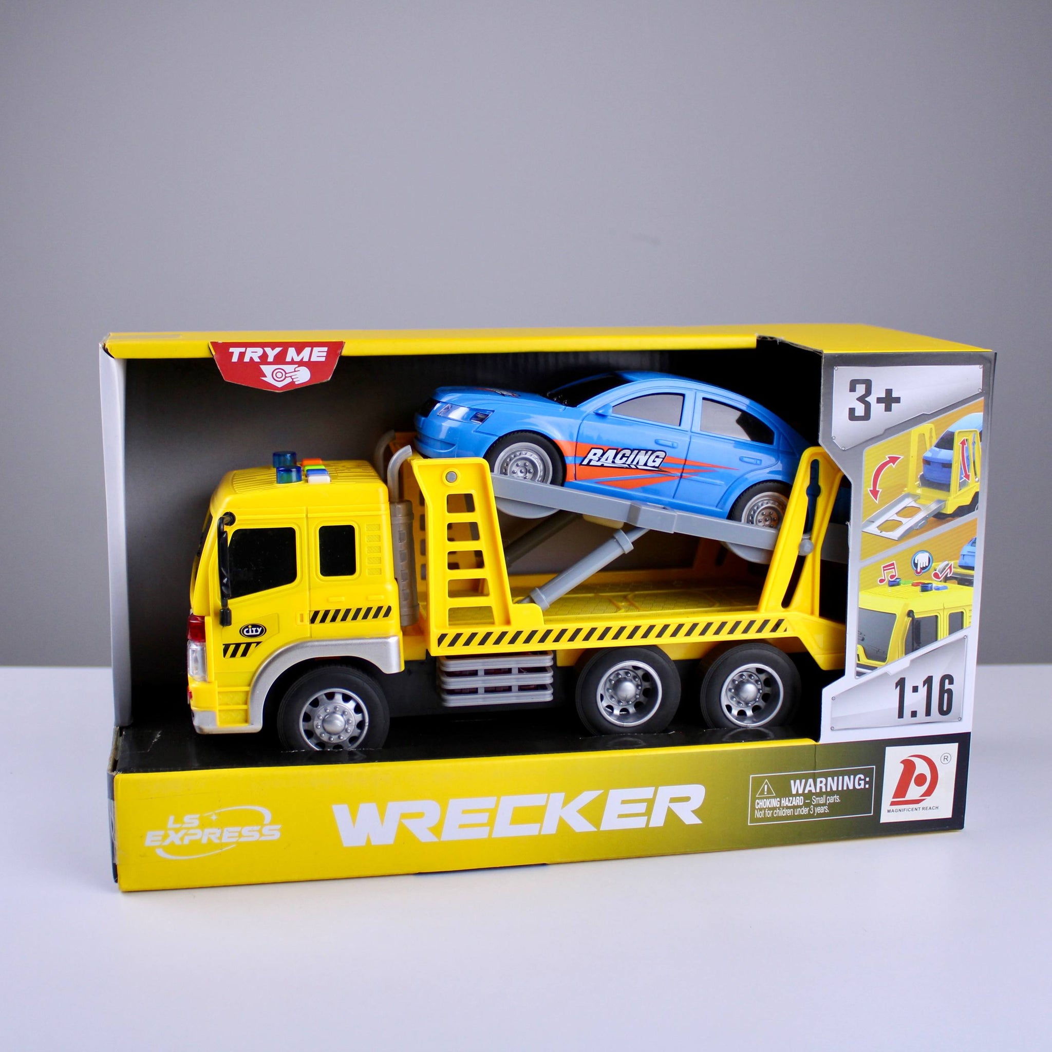 Wrecker Express Yellow Tow Truck – Scale 1:16