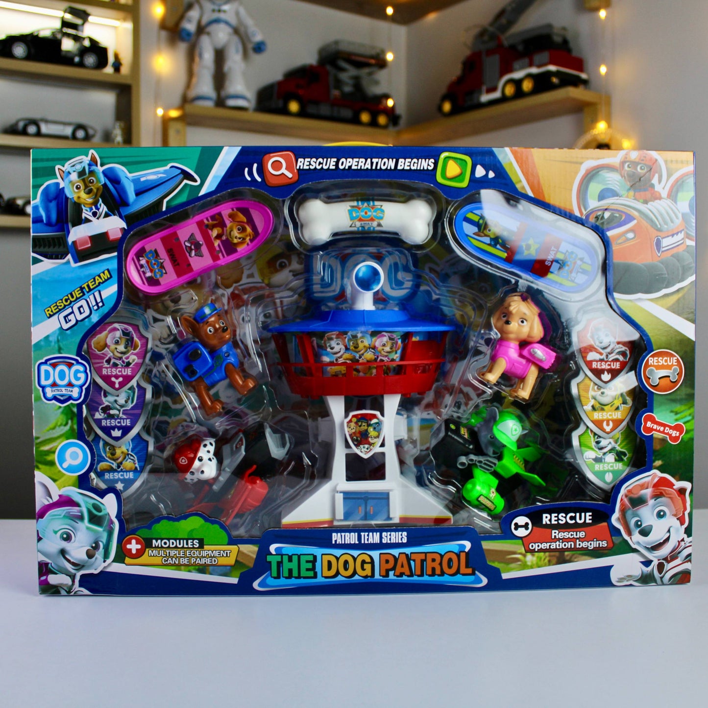 طقم شخصيات Paw Patrol مع برج المراقبة