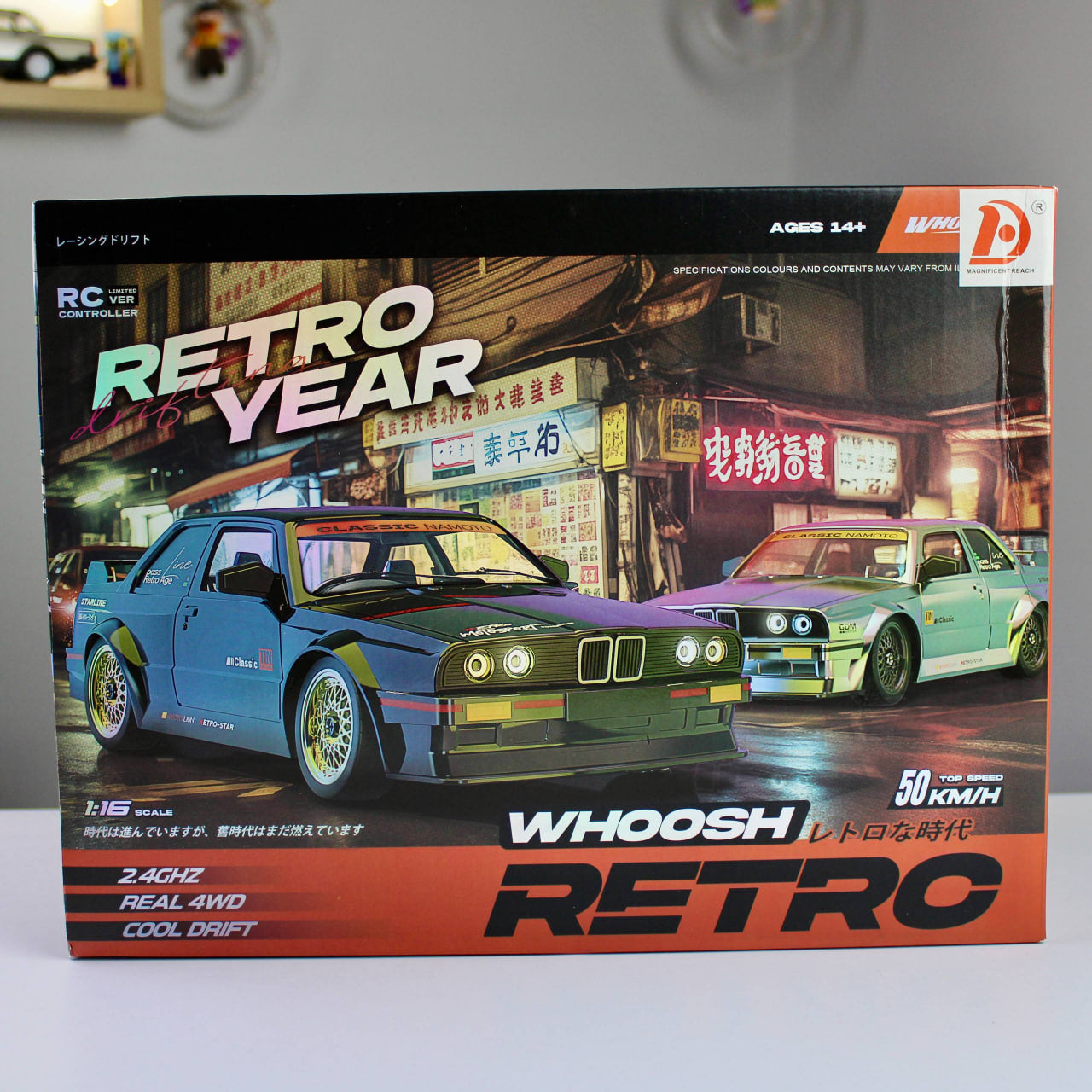 Retro Drift RC – سيارة تحكم عن بعد بمقياس 1:16