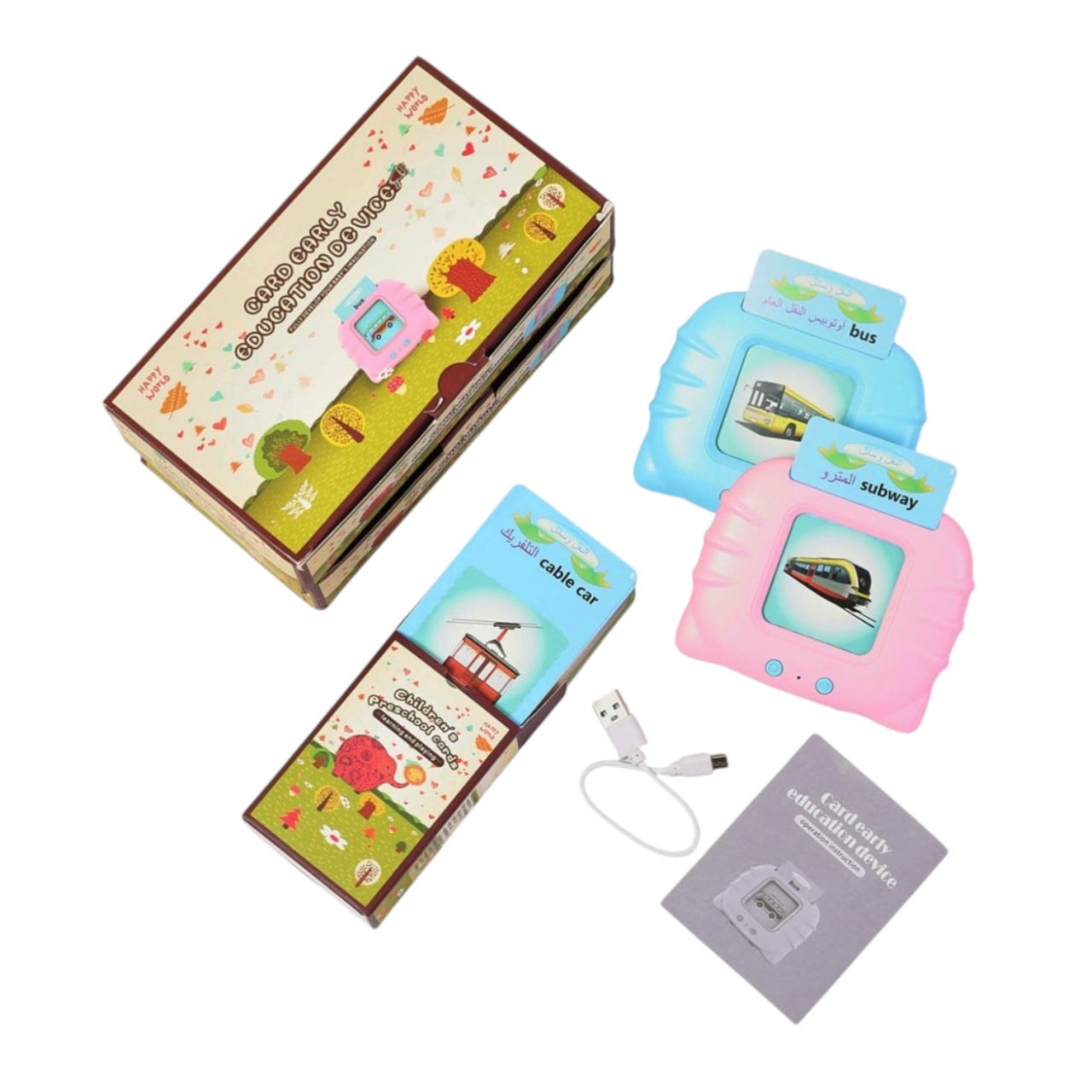 قارئ بطاقات تعليمي للأطفال - تعلم الكلمات العربية والإنجليزية