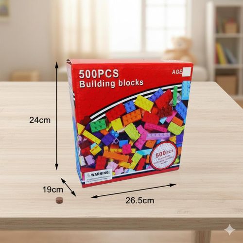 مجموعة مكعبات بناء 500 قطعة – لعبة إبداعية تعليمية للأطفال