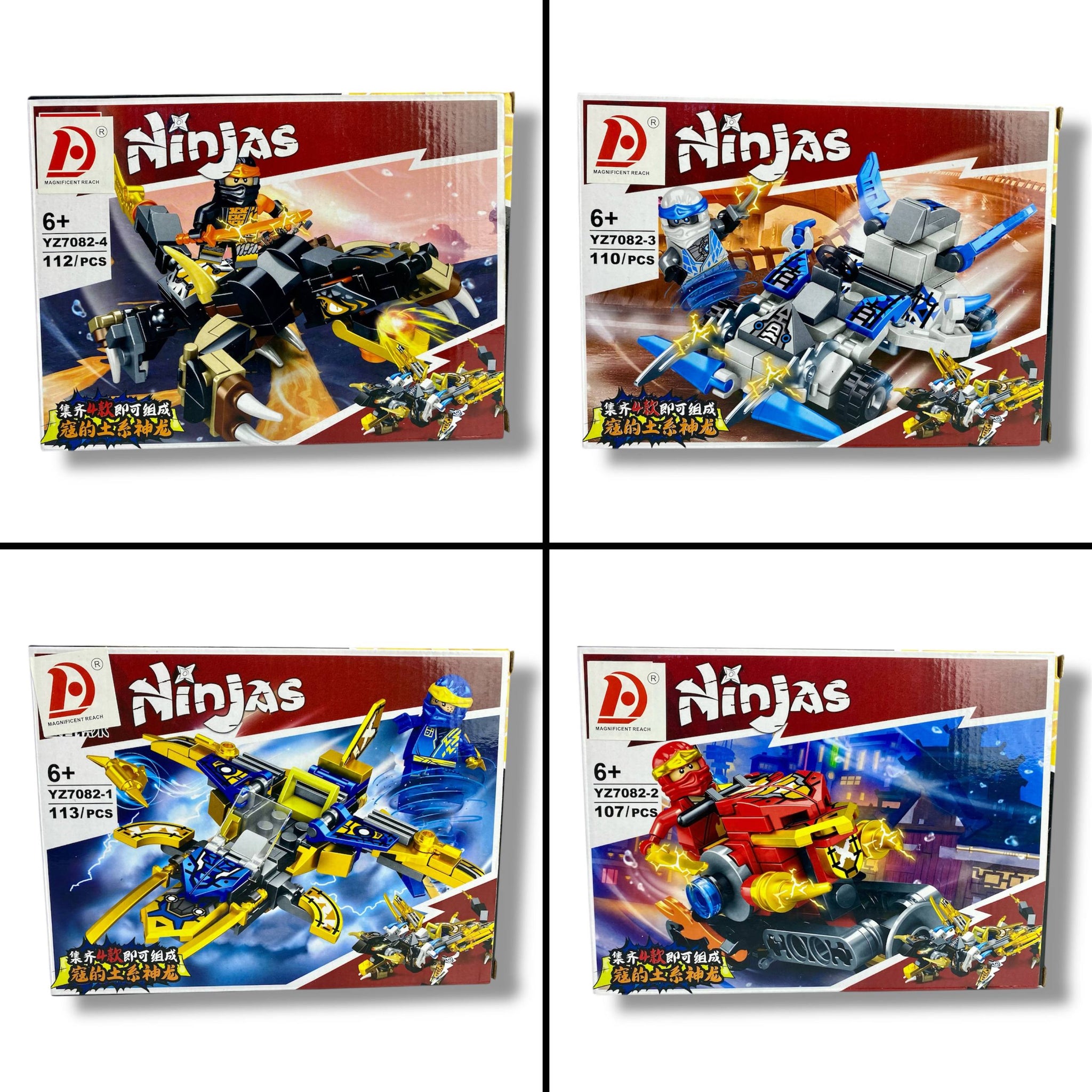 Ninja Dragon Building Blocks Set (107-113 pieces)