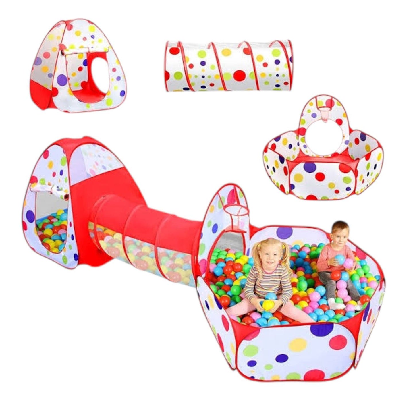 Kids Play Tent 3-in-1 – Teepee, Tunnel & Ball Pit