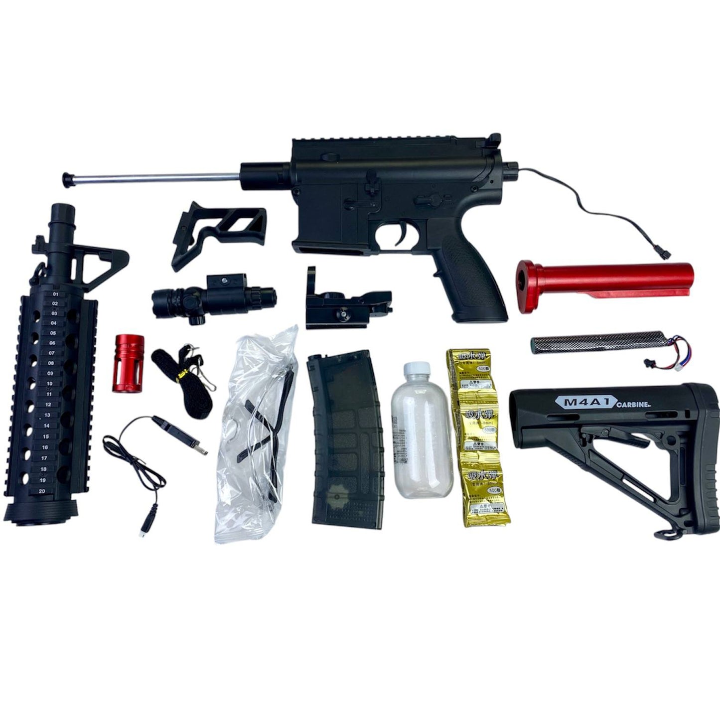 M4A1 Gel Blaster HD690E Electric Tactical Model – USB Rechargeable with Red Dot & Laser Sight