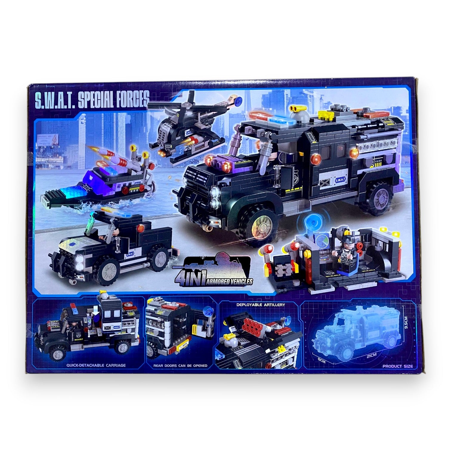 SWAT Building Blocks 4-in-1 Set – 841 Pieces Tactical Action Construction Kit