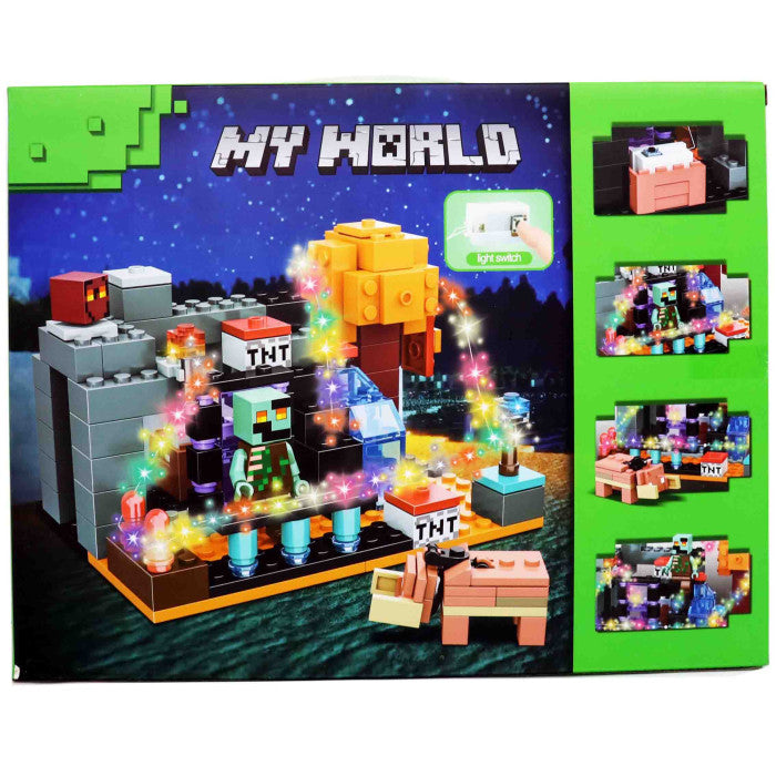 My World Building Blocks Set – 165 Pieces with LED Light