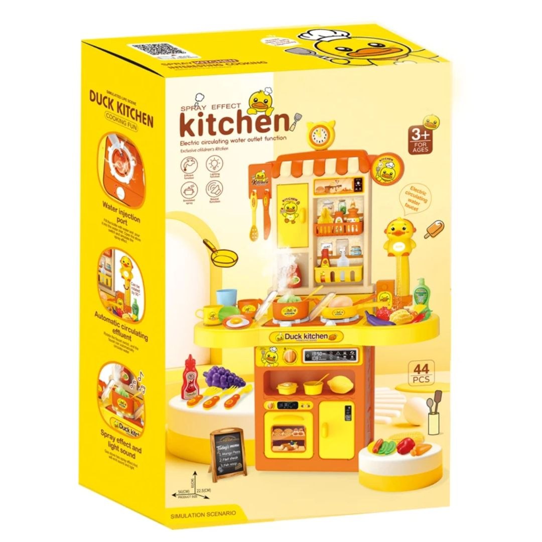 Duck Kitchen Play Set – 44 Pieces Interactive Cooking Set