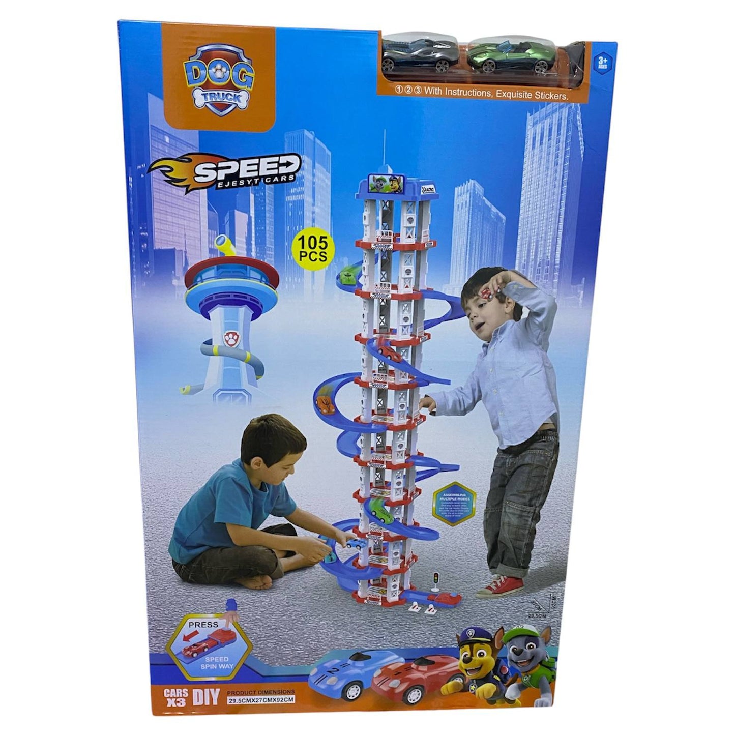 Speed Spin Way Spiral Race Track Tower – 105 Pieces