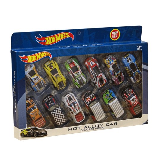12-Piece Die-Cast Racing Car Set – Metal Collection with Display Case