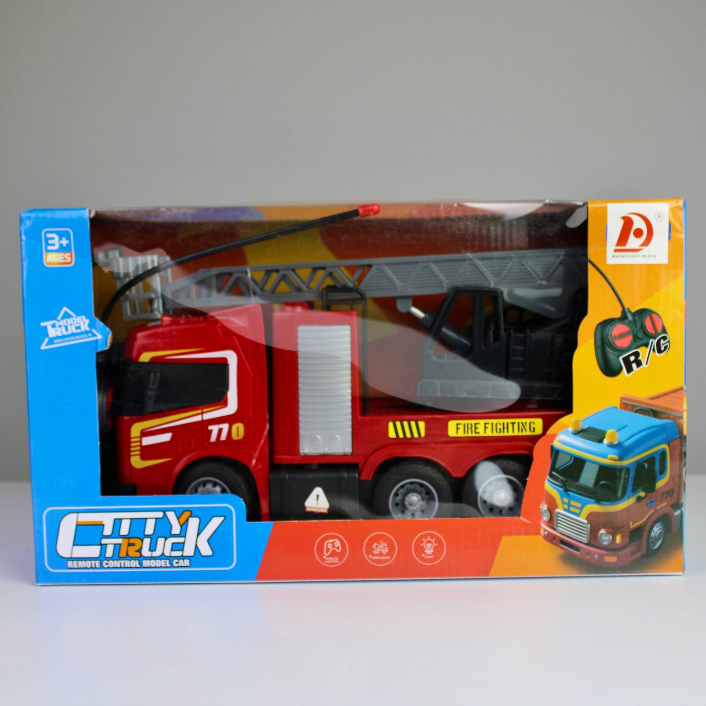 Large RC Fire Truck – USB Rechargeable with Movable Ladder