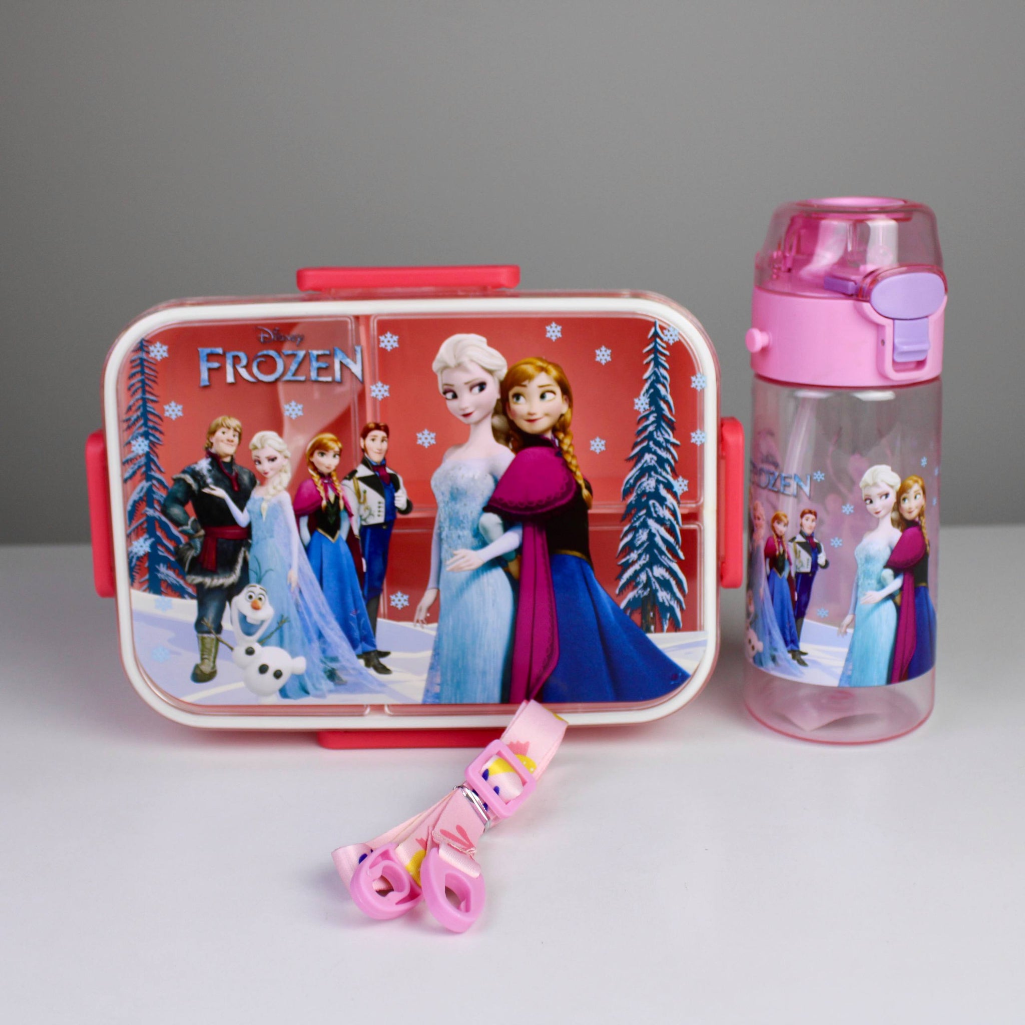 Disney Frozen Lunch Box & Bottle Set – Kids School Set with Leak-Resistant Bottle