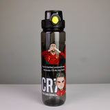 Cristiano Ronaldo Water Bottle – Leak-Resistant Push-Button Bottle with Carry Strap