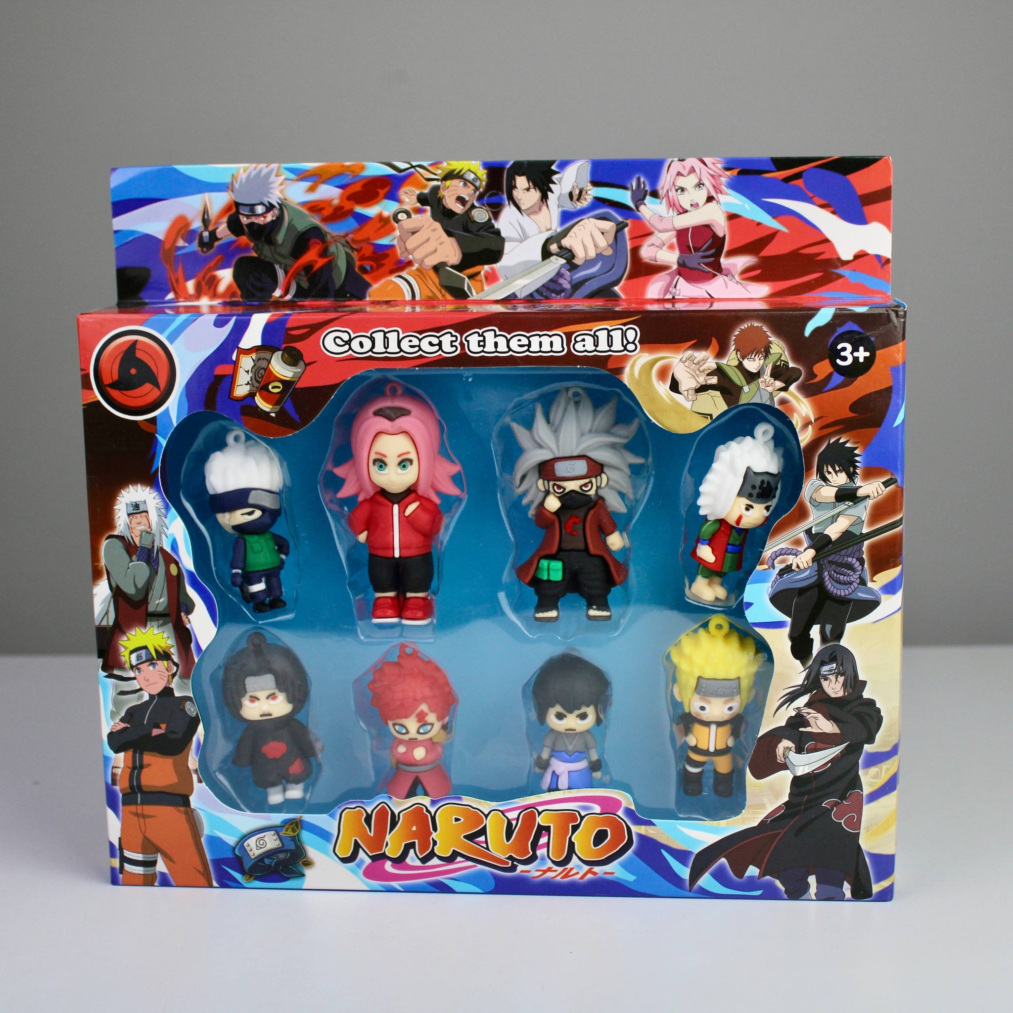 Naruto Shippuden 8-in-1 Chibi Character Collection – 8 Mini Figures with Key Rings