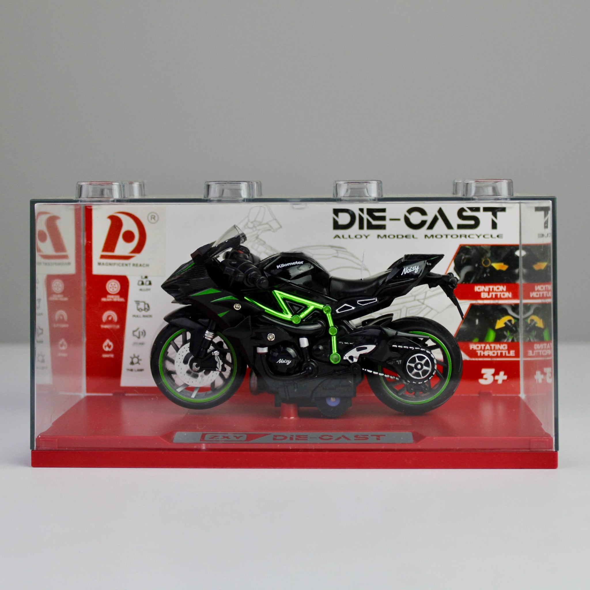 Kawasaki Ninja H2R Die-Cast Motorcycle 1:12 – Alloy Metal Model with Lights & Sounds