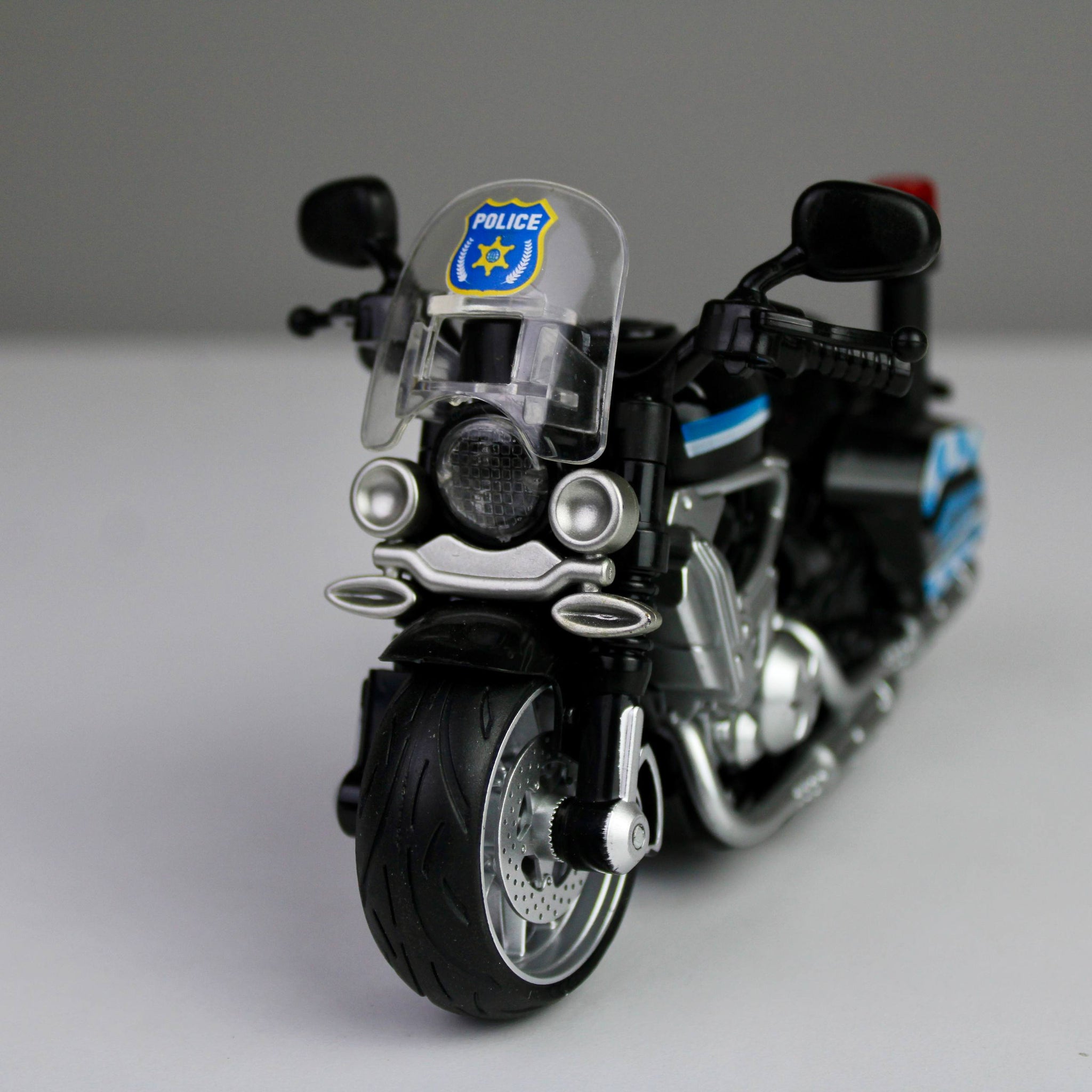 Police Motorcycle 1:12 – Pull-Back Model with Lights & Siren Sounds